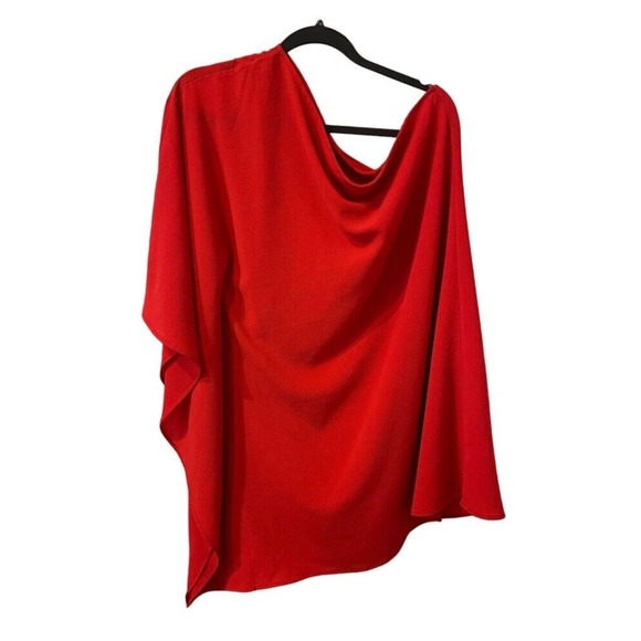Vici Orange One Shoulder Poncho Blouse Size Large Made In USA - Picture 8 of 8